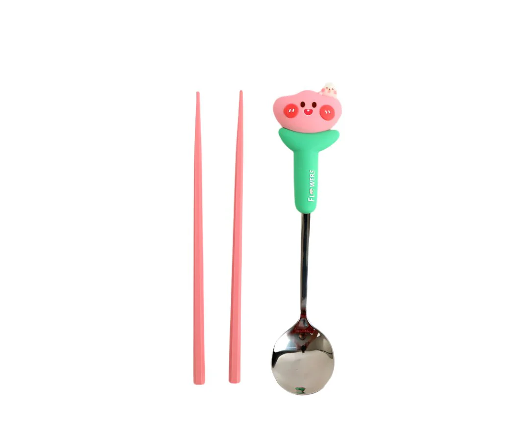 طقم أكل أطفال مع علبة - Image 3