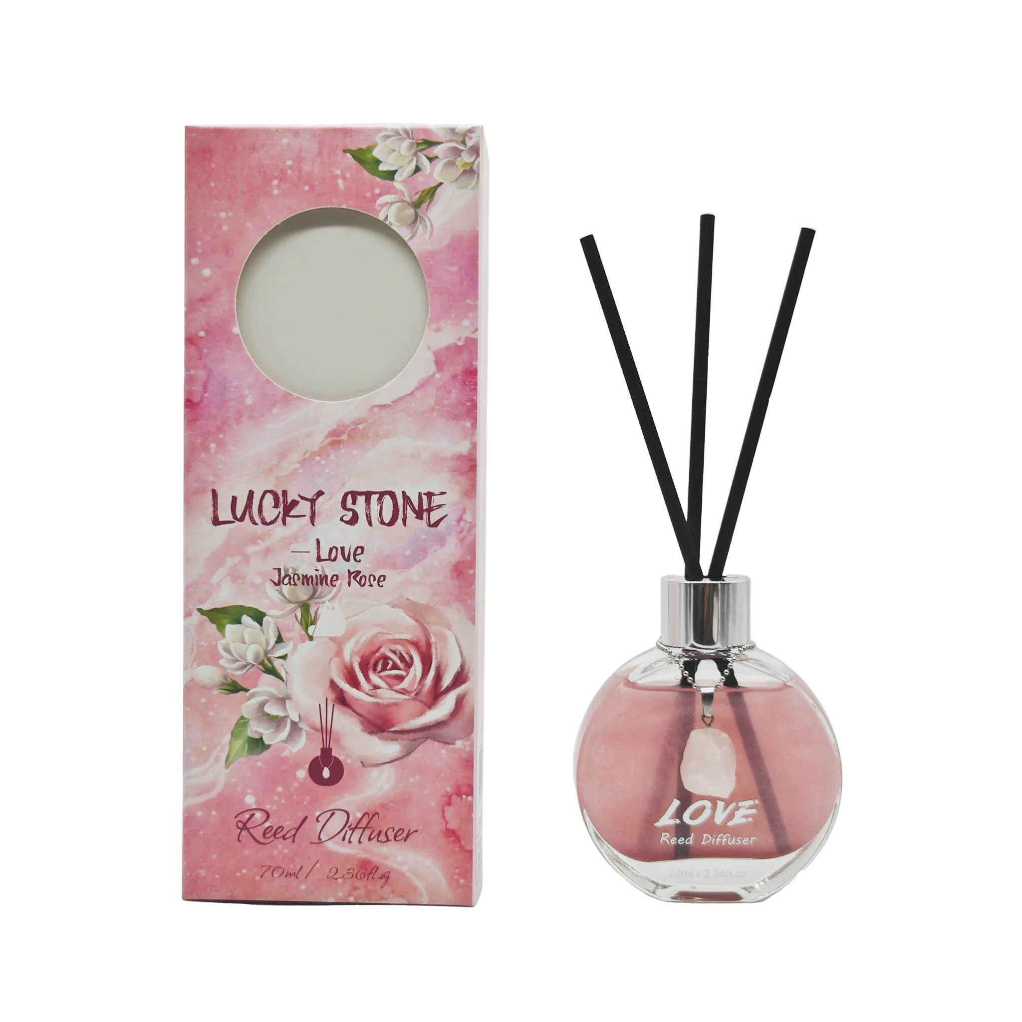 معطر أعواد الحجر المحظوظ برائحة الياسمين والورد مع قلادة - Image 2