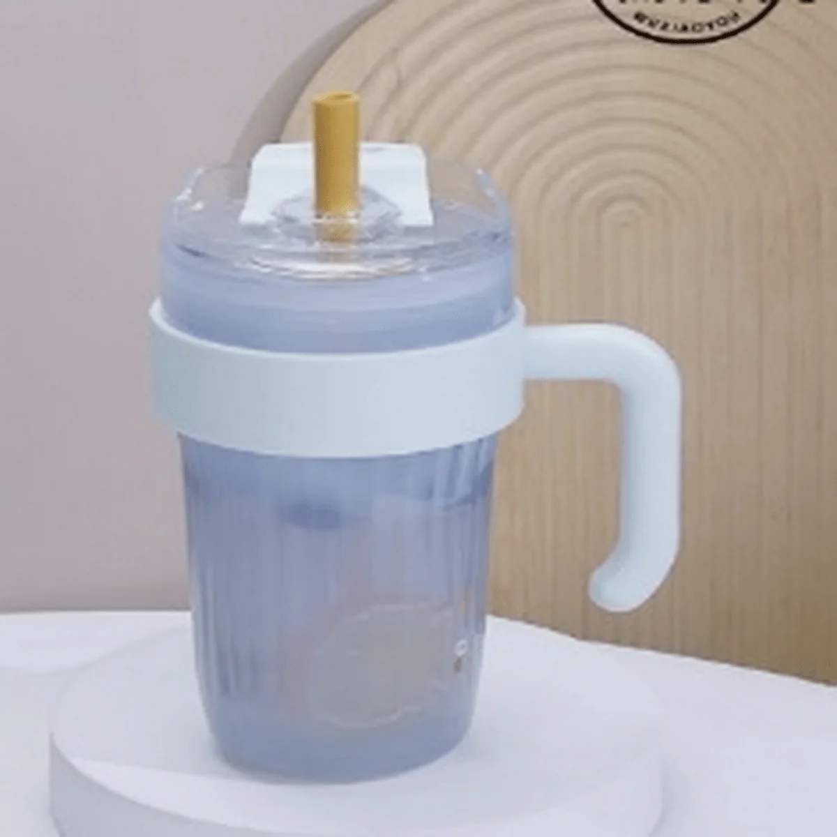 كوب زجاجي بغطاء وماصة 780 مل