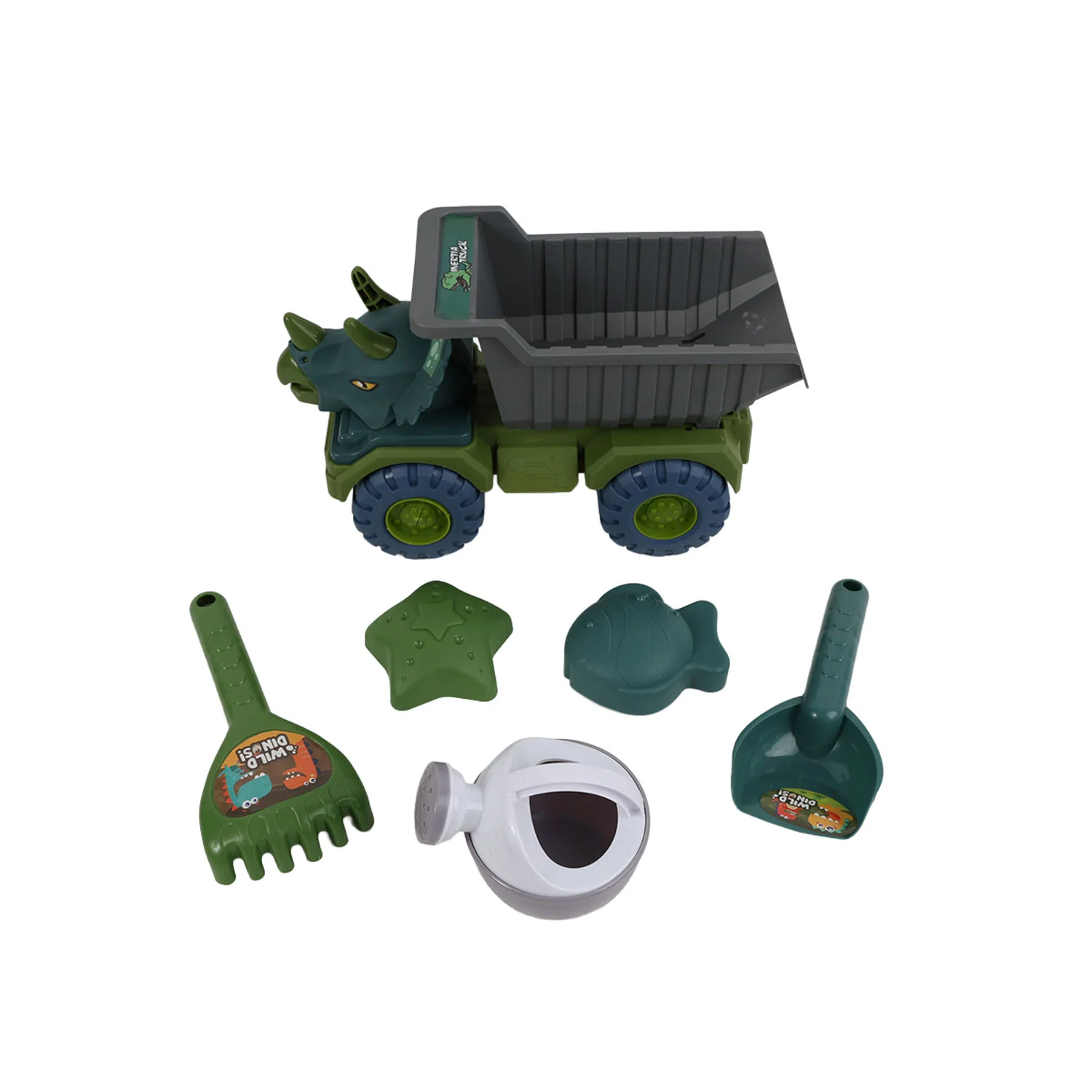 Beach Dinosaur Car 6pcs (2 hybrid, sliding) - Image 2