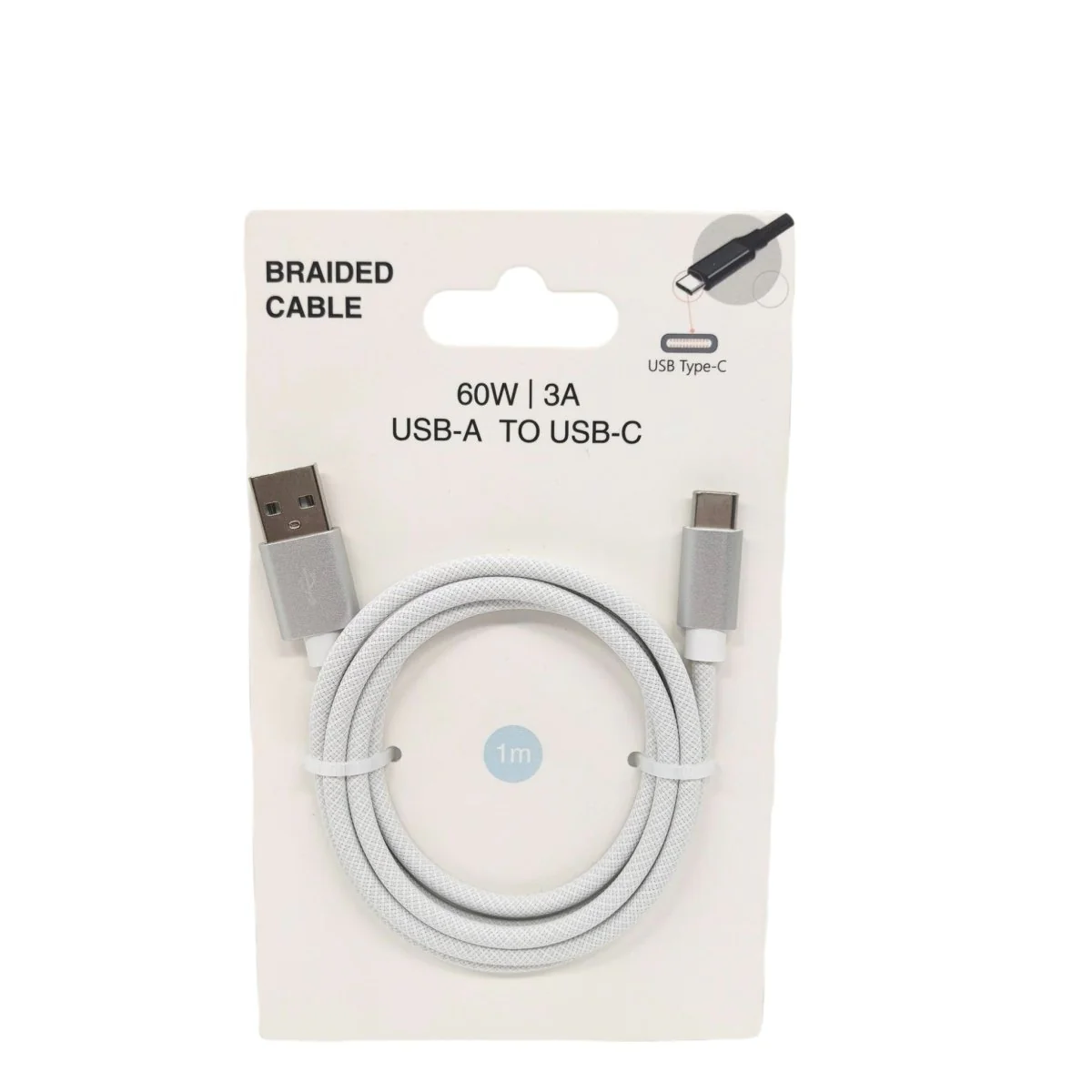 كابل USB-A إلى USB-C مضفر (1م) - Image 2