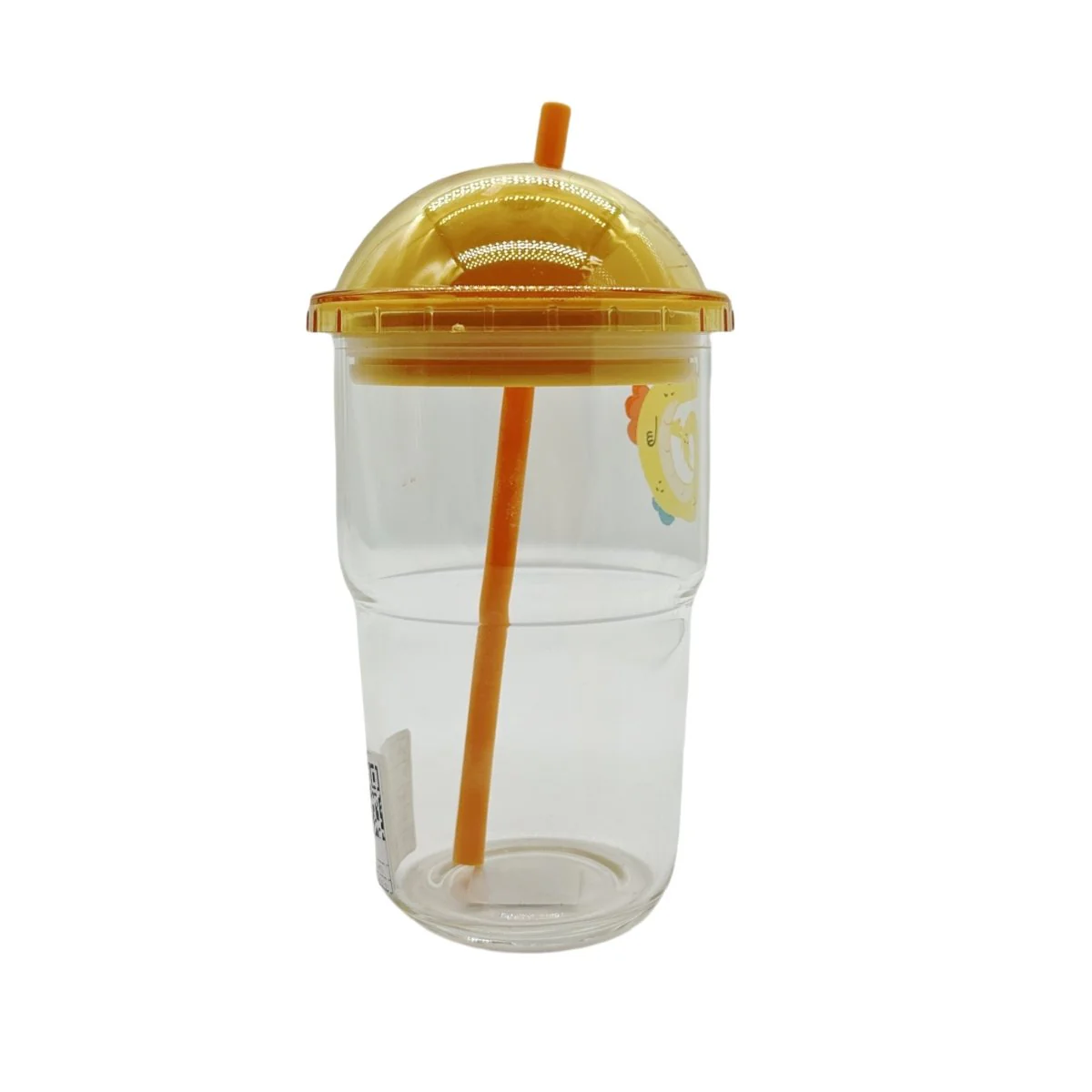 كوب زجاجي شفاف بغطاء وماصة 450 مل - Image 3